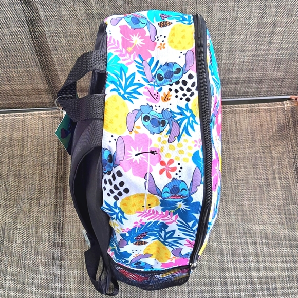 🙋🏽‍♀️ Disney Stitch Vinyl Pink And White Backpack, It's A Back To School Sale - Picture 5 of 7